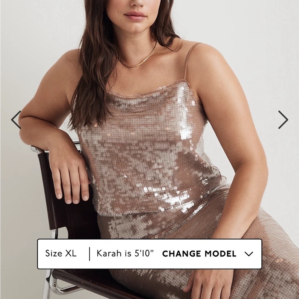 NWT Madewell Sequin Square-Neck Cami